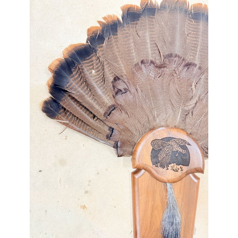 Hunting Mount Wild Turkey Hunt Trophy Tail Beard Mount 29” Wood Plaque Panel Tax - Picture 3 of 12